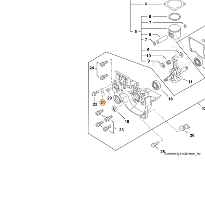 ECHO part V150000570 — IPL diagram snippet (6x zoom, amber highlight)
