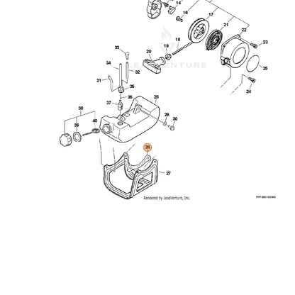ECHO part V150001640 — IPL diagram snippet (6x zoom, amber highlight)
