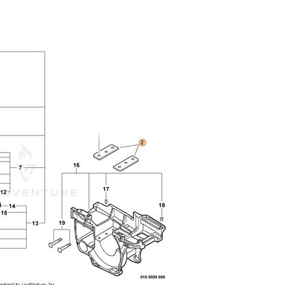 ECHO part V150001740 — IPL diagram snippet (6x zoom, amber highlight)