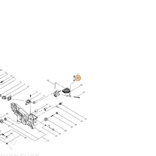 Echo part V150002560 — IPL diagram snippet (6x zoom, amber highlight)