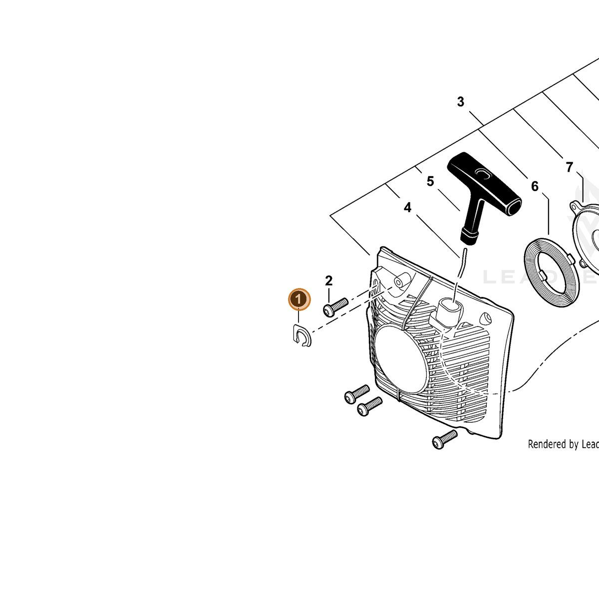 ECHO part V150003800 — IPL diagram snippet (6x zoom, amber highlight)