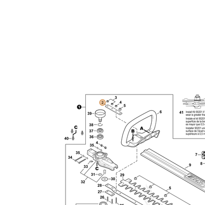 ECHO part V150003830 — IPL diagram snippet (6x zoom, amber highlight)