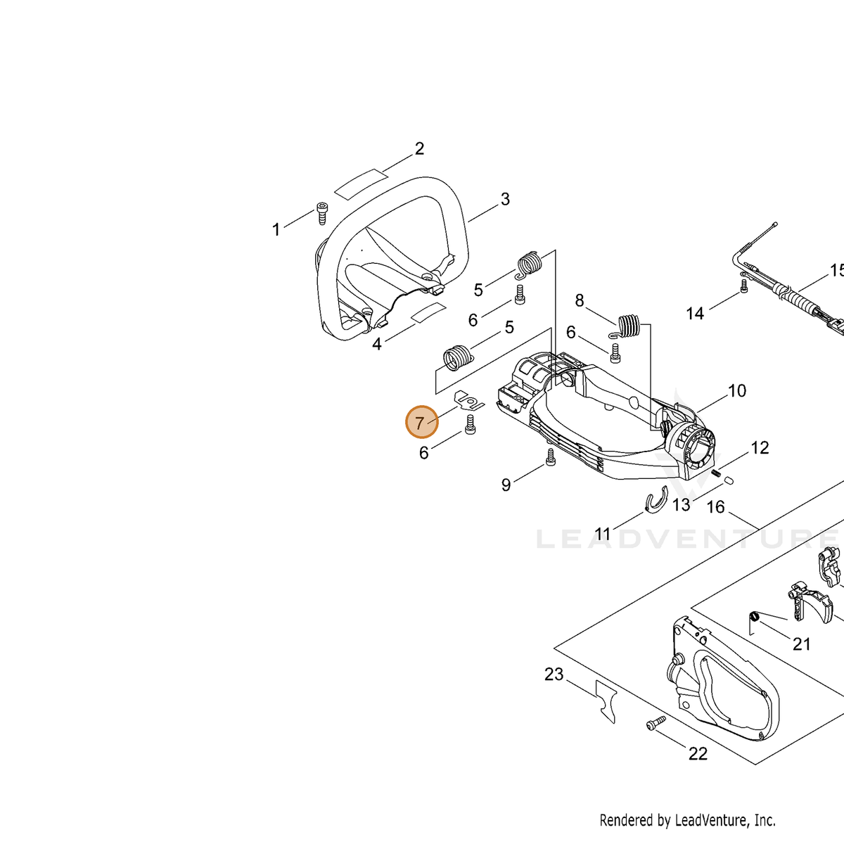 ECHO part V150003890 — IPL diagram snippet (6x zoom, amber highlight)