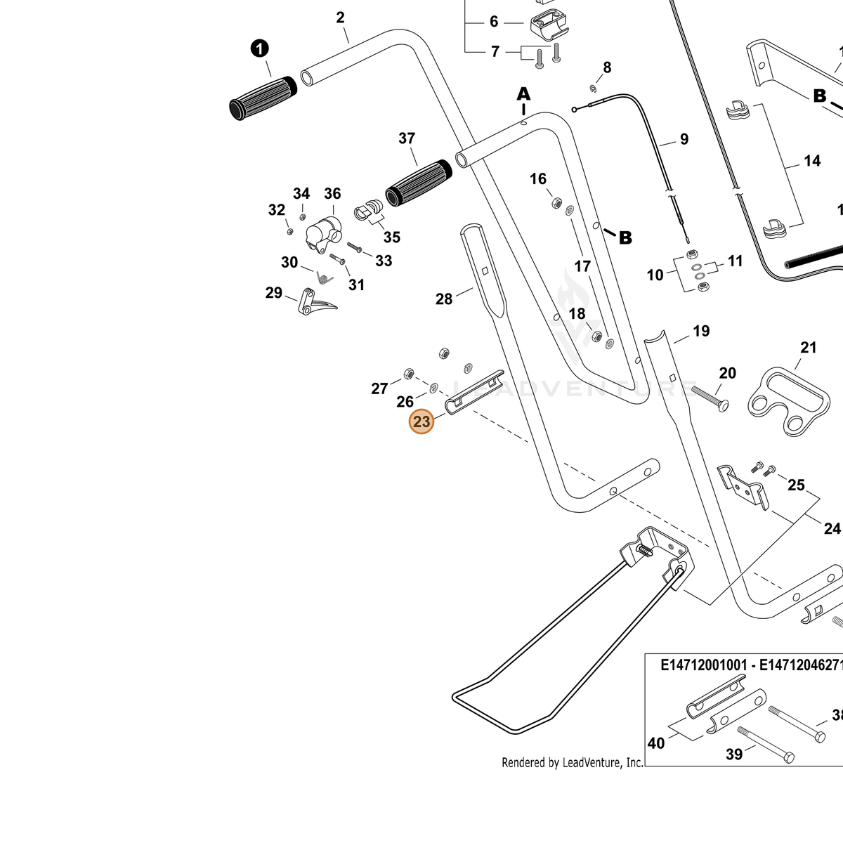 ECHO part V150004270 — IPL diagram snippet (6x zoom, amber highlight)