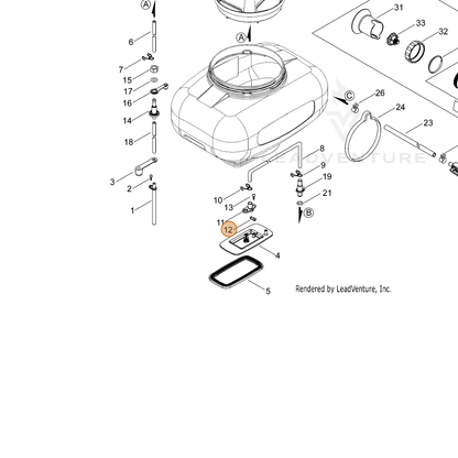 ECHO part V150004300 — IPL diagram snippet (6x zoom, amber highlight)