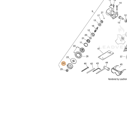 ECHO part V151000040 — IPL diagram snippet (6x zoom, amber highlight)