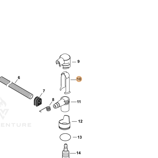 Echo part V151000170 — IPL diagram snippet (6x zoom, amber highlight)