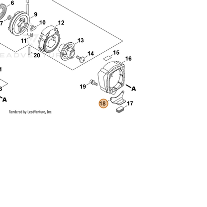 ECHO part V152000990 — IPL diagram snippet (6x zoom, amber highlight)