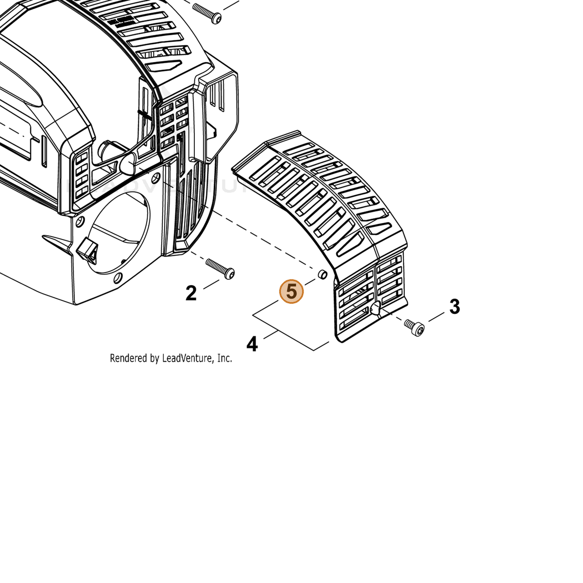 ECHO part V160000240 — IPL diagram snippet (6x zoom, amber highlight)