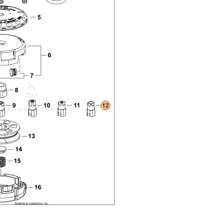 ECHO part V160000290 — IPL diagram snippet (6x zoom, amber highlight)