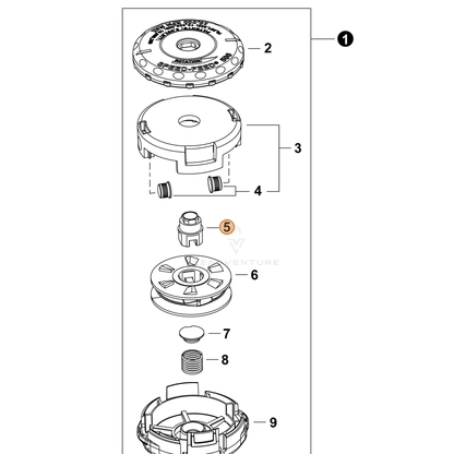ECHO part V160000320 — IPL diagram snippet (6x zoom, amber highlight)