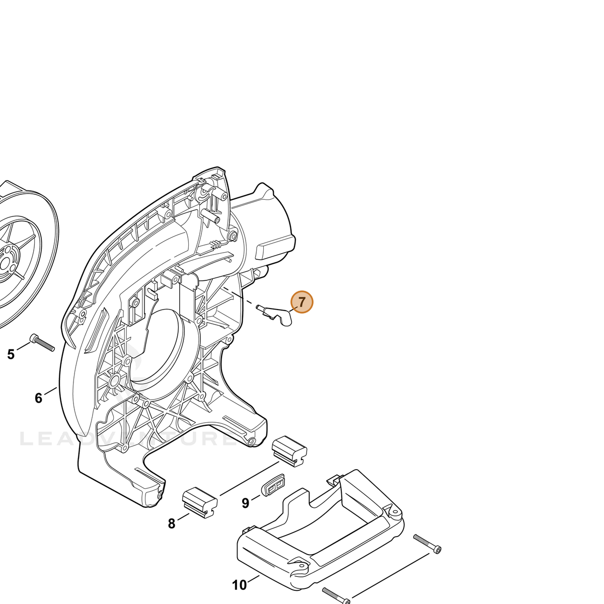 ECHO part V162000640 — IPL diagram snippet (6x zoom, amber highlight)