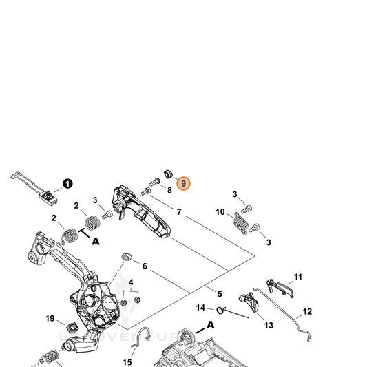 ECHO part V162000760 — IPL diagram snippet (6x zoom, amber highlight)