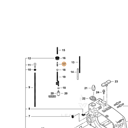 ECHO part V186000520 — IPL diagram snippet (6x zoom, amber highlight)