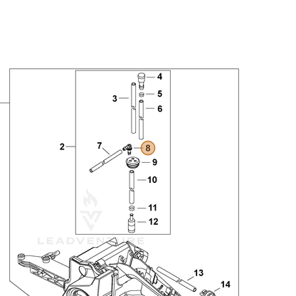 ECHO part V186000530 — IPL diagram snippet (6x zoom, amber highlight)