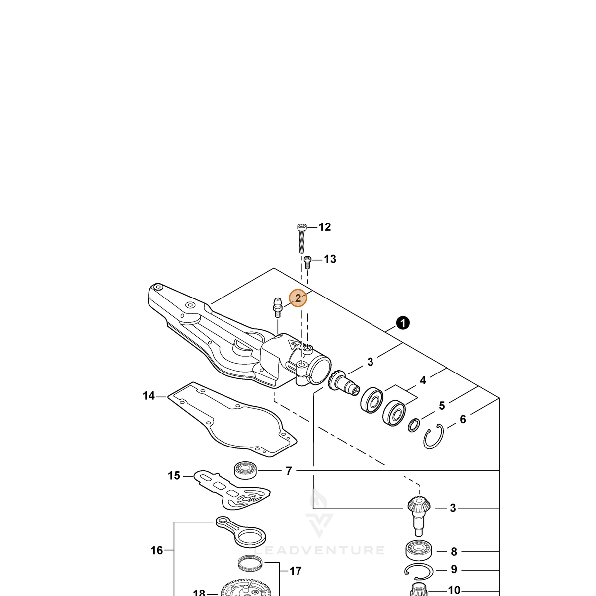 ECHO part V187000080 — IPL diagram snippet (6x zoom, amber highlight)