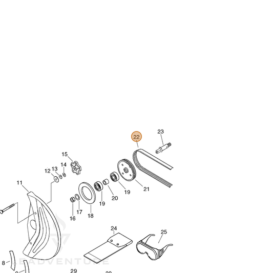 ECHO part V196000090 — IPL diagram snippet (6x zoom, amber highlight)