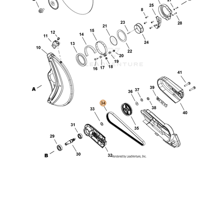 ECHO part V196000120 — IPL diagram snippet (6x zoom, amber highlight)