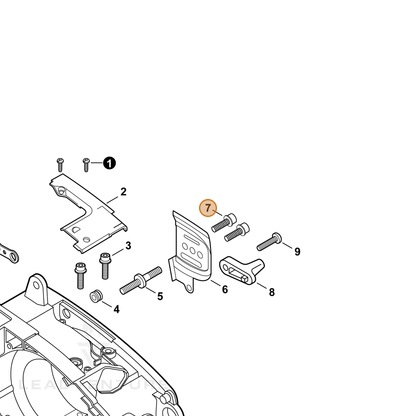 ECHO part V202000011 — IPL diagram snippet (6x zoom, amber highlight)