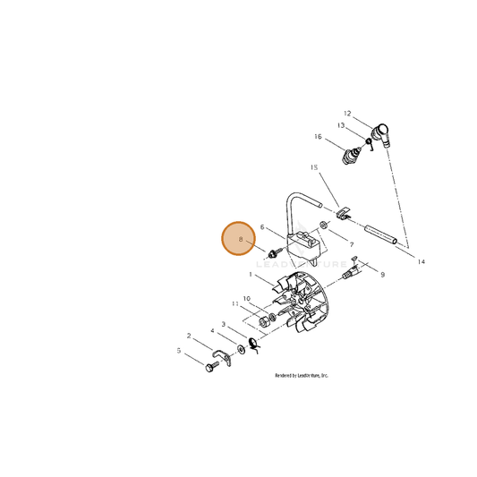 Echo part V202000431 — IPL diagram snippet (6x zoom, amber highlight)