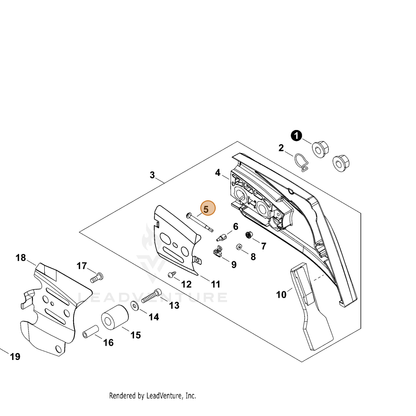 ECHO part V203000021 — IPL diagram snippet (6x zoom, amber highlight)
