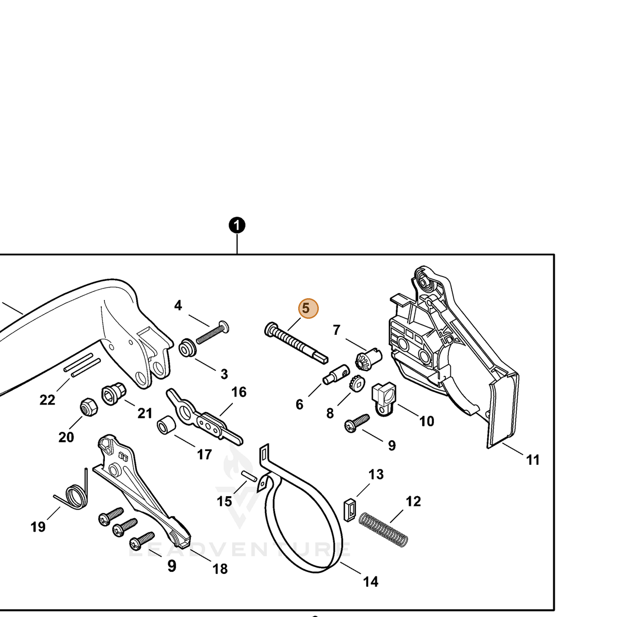 ECHO part V203000041 — IPL diagram snippet (6x zoom, amber highlight)