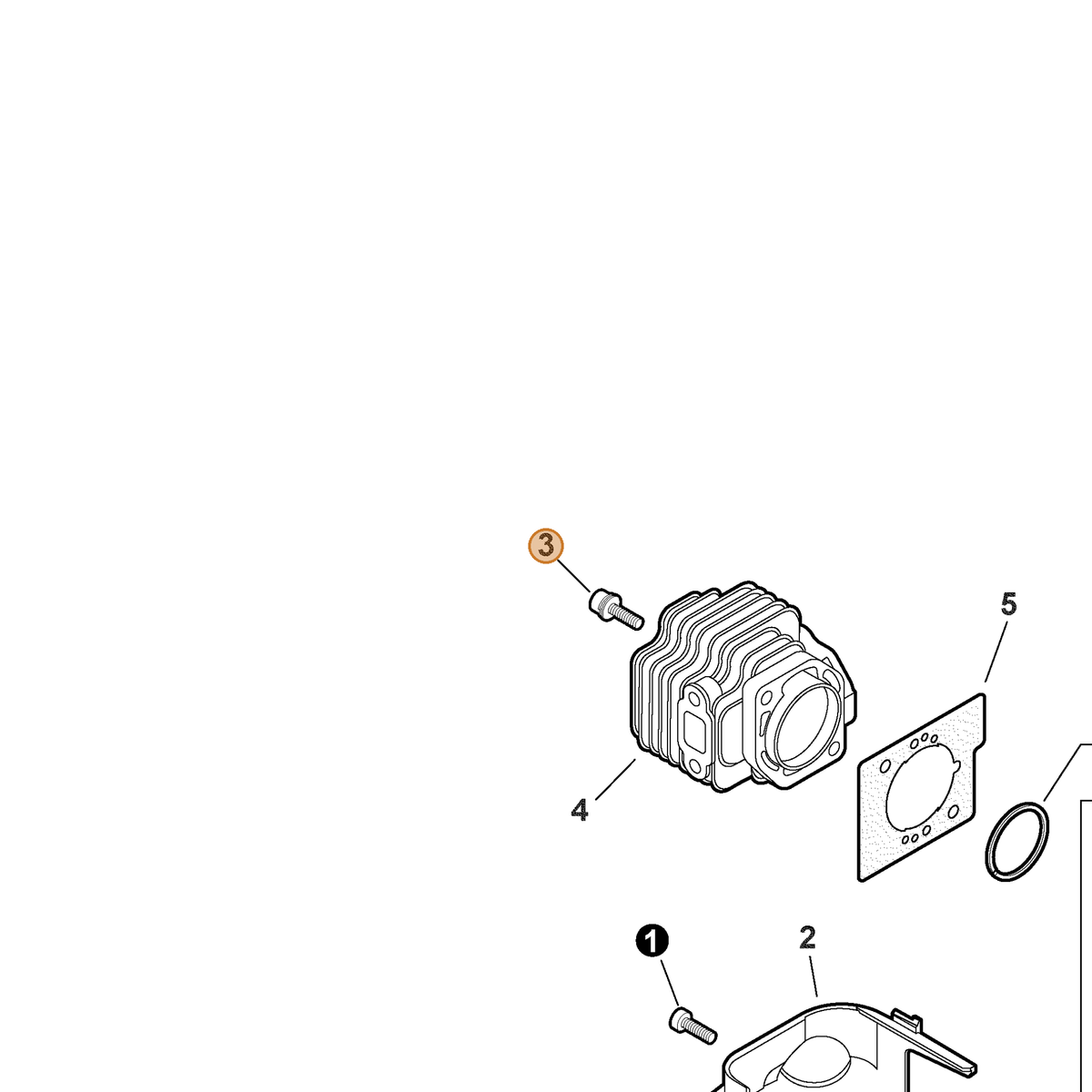 ECHO part V203000170 — IPL diagram snippet (6x zoom, amber highlight)