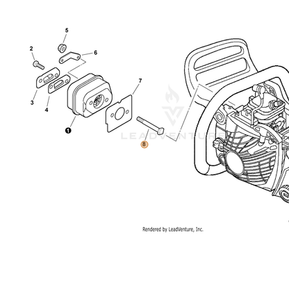 ECHO part V203000220 — IPL diagram snippet (6x zoom, amber highlight)