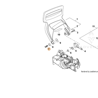 ECHO part V203001410 — IPL diagram snippet (6x zoom, amber highlight)