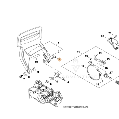 ECHO part V203001470 — IPL diagram snippet (6x zoom, amber highlight)