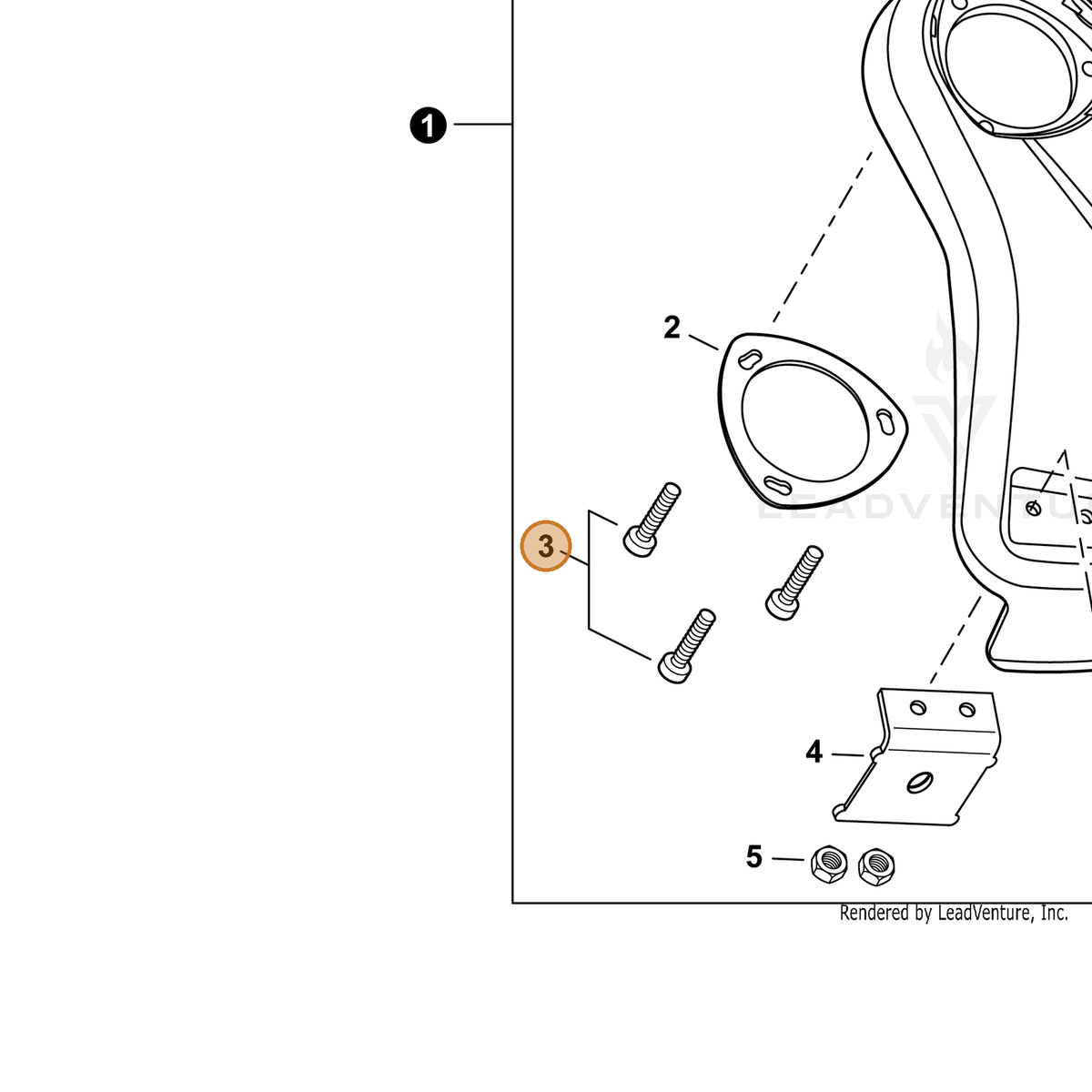 ECHO part V203002110 — IPL diagram snippet (6x zoom, amber highlight)