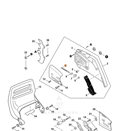 ECHO part V203002140 — IPL diagram snippet (6x zoom, amber highlight)