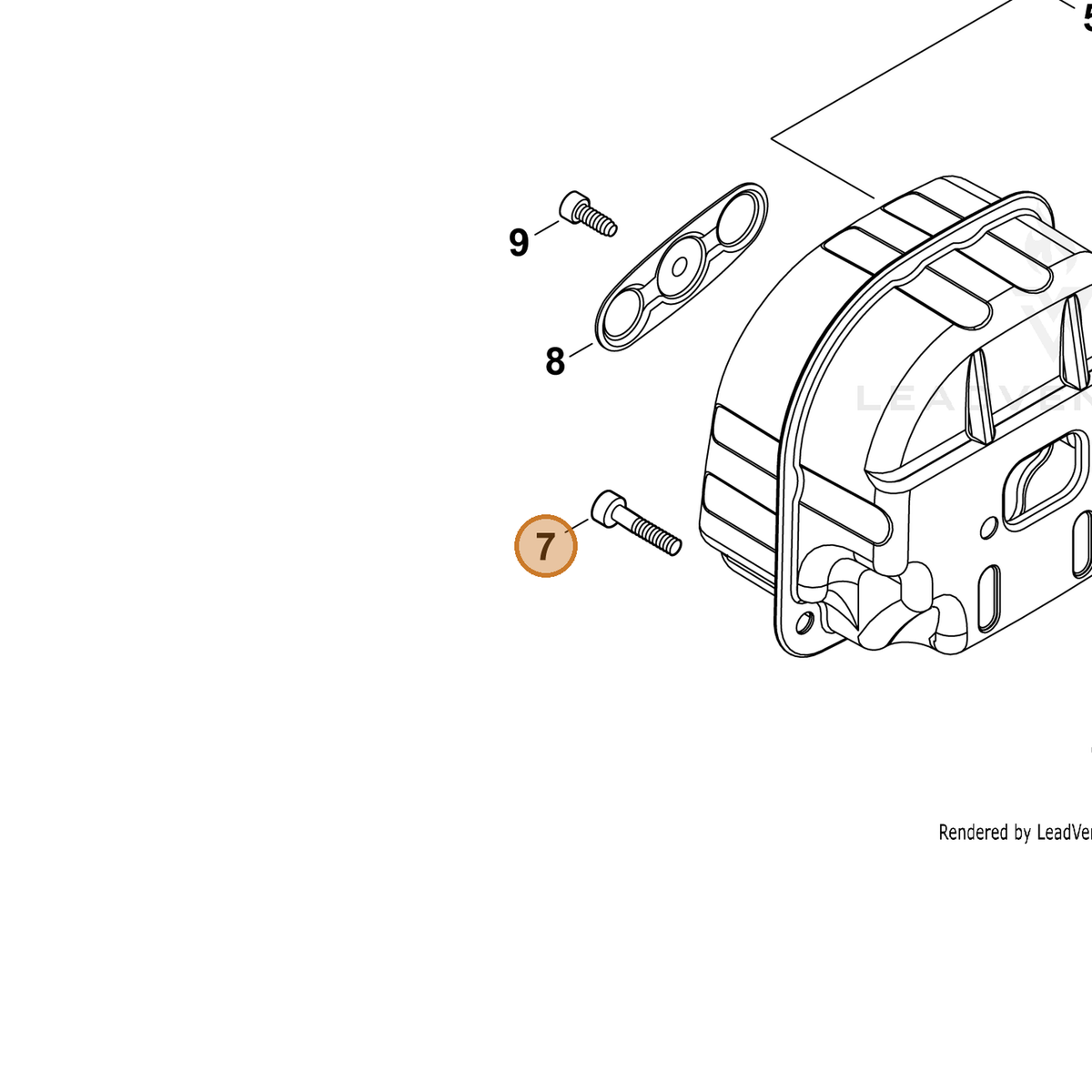 ECHO part V203002200 — IPL diagram snippet (6x zoom, amber highlight)