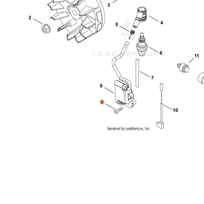ECHO part V203002210 — IPL diagram snippet (6x zoom, amber highlight)