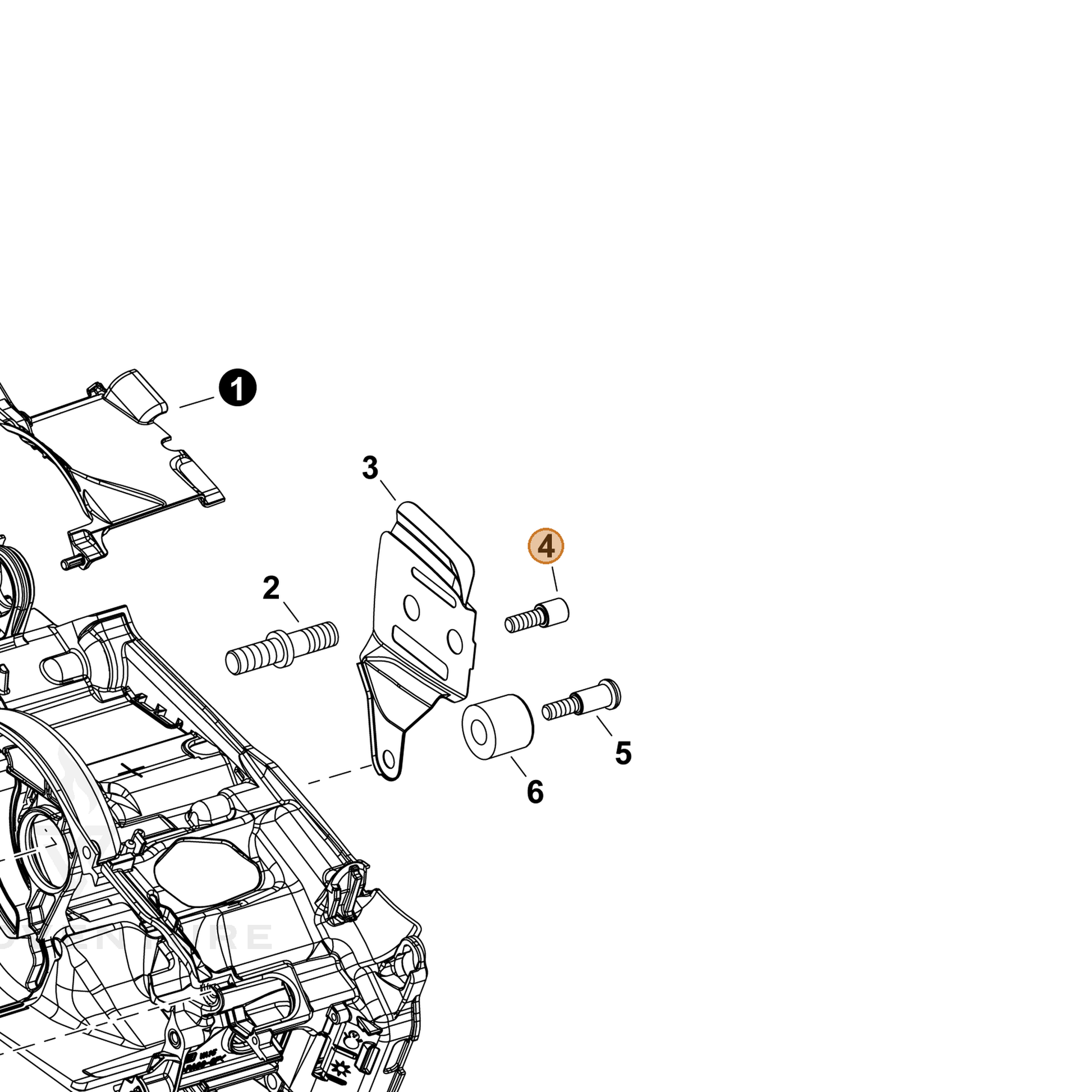 ECHO part V203002280 — IPL diagram snippet (6x zoom, amber highlight)