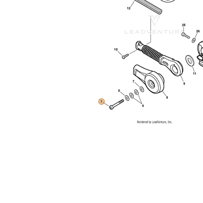 ECHO part V204000150 — IPL diagram snippet (6x zoom, amber highlight)