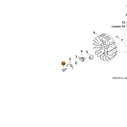 ECHO part V204000620 — IPL diagram snippet (6x zoom, amber highlight)