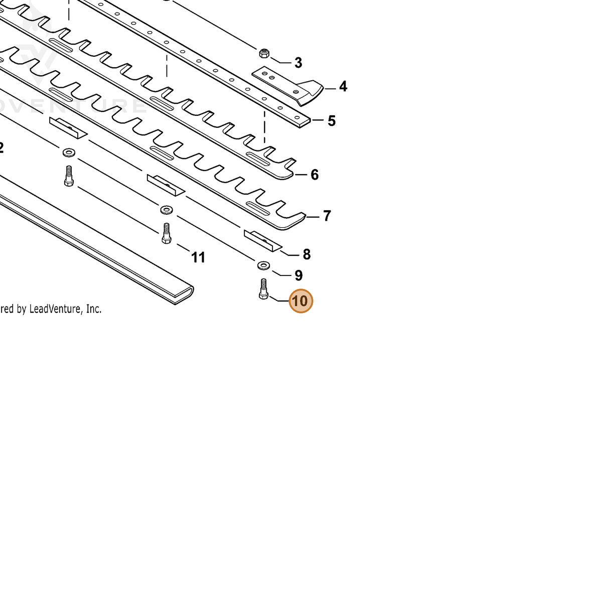 ECHO part V204001450 — IPL diagram snippet (6x zoom, amber highlight)