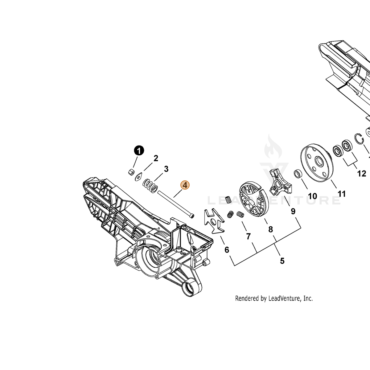 ECHO part V204001680 — IPL diagram snippet (6x zoom, amber highlight)