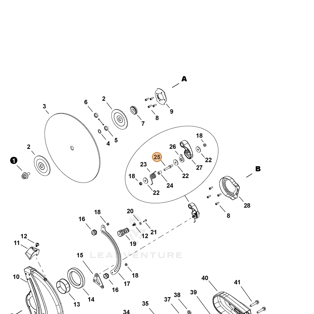 ECHO part V204001810 — IPL diagram snippet (6x zoom, amber highlight)