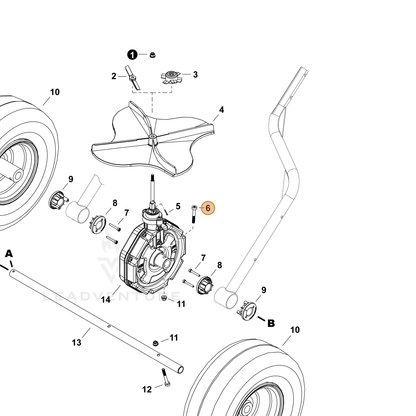 ECHO part V204001970 — IPL diagram snippet (6x zoom, amber highlight)