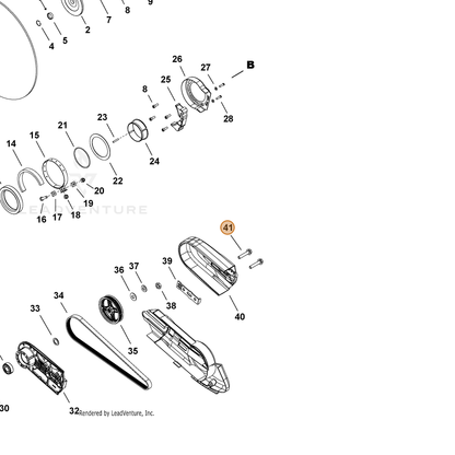 ECHO part V205001231 — IPL diagram snippet (6x zoom, amber highlight)