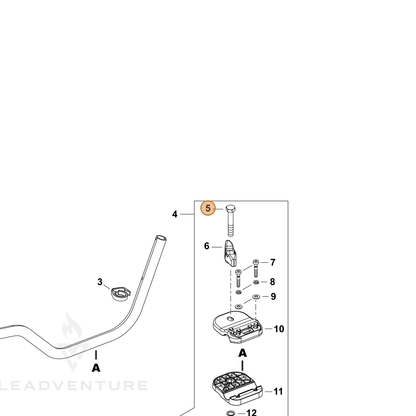 ECHO part V205001400 — IPL diagram snippet (6x zoom, amber highlight)