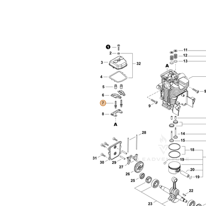 ECHO part V223000080 — IPL diagram snippet (6x zoom, amber highlight)