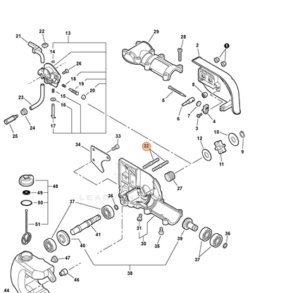 ECHO part V224000040 — IPL diagram snippet (6x zoom, amber highlight)