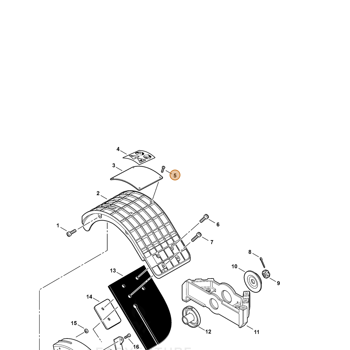 ECHO part V251000010 — IPL diagram snippet (6x zoom, amber highlight)