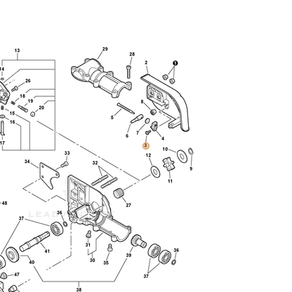 ECHO part V252000040 — IPL diagram snippet (6x zoom, amber highlight)