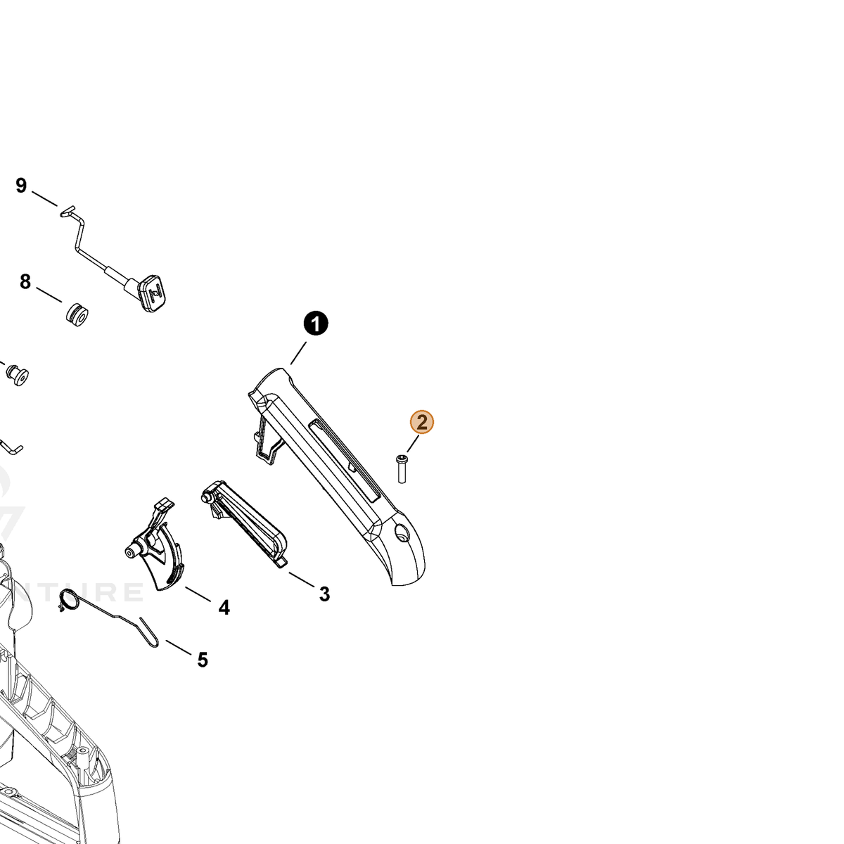 ECHO part V252000800 — IPL diagram snippet (6x zoom, amber highlight)