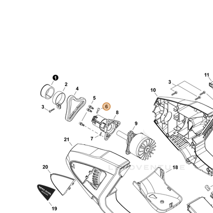 ECHO part V252001030 — IPL diagram snippet (6x zoom, amber highlight)