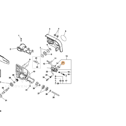 ECHO part V253000010 — IPL diagram snippet (6x zoom, amber highlight)